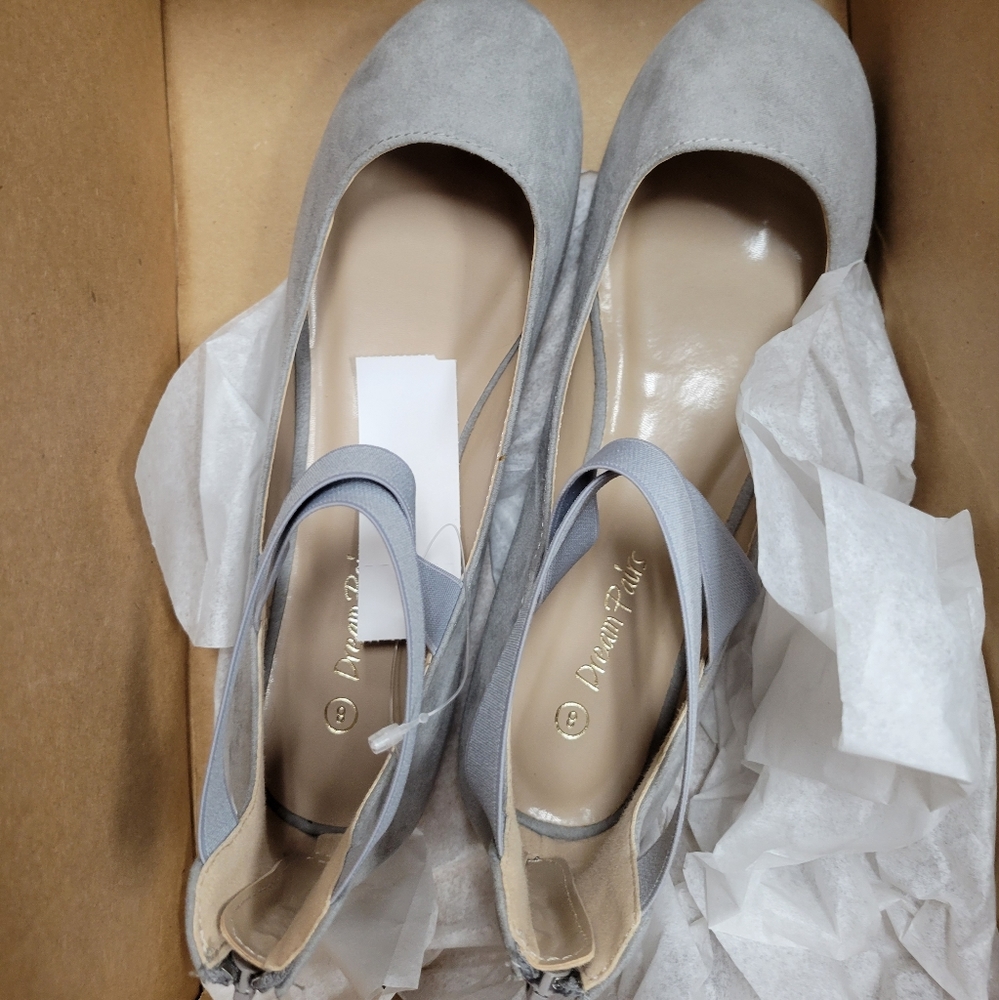 New Dreampairs Stretchy elastic ankle suede ballet shoes - Picture 3 of 4